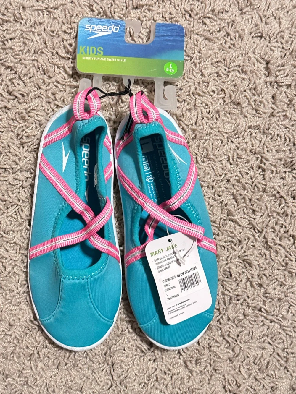 SPEEDO Toddler size 9-10 Large Water Pool Mesh Elastic Slip-On Shoes NEW